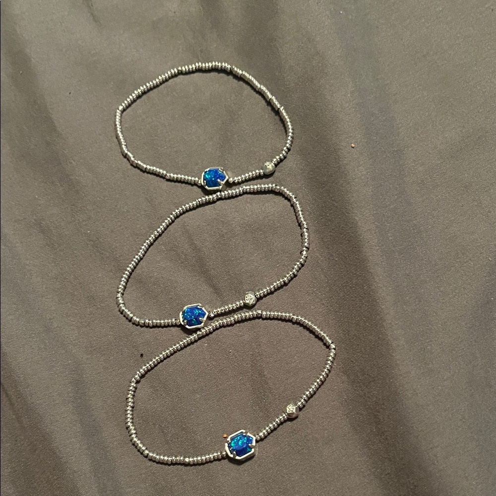 Kendra Scott Silver Bracelets with Blue Stones